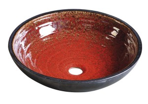 Umywalka ceramiczna 44x14cm czerwona