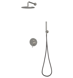 DESZCZOWNICA  25 cm+Kompletny łazienkowy system podtynkow, NIKIEL
