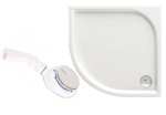 Brodzik półokrągły  80x80x5,5 cm niski biały+ Syfon  90 mm, „easy clean” chrom