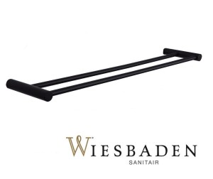 Wieszak na ręcznik podwójny do łazienki 60 cm IDA, czarny mat 