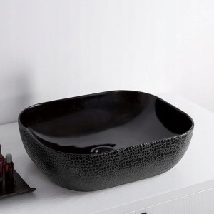UMYWALKA CERAMICZNA 50x40x14 cm NABLATOWA,czarna skóra węża