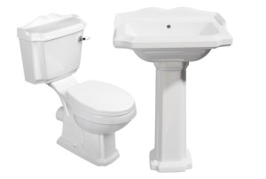 Kompakt WC + umywalka z postumentem ANTIK  + deska duroplast wolnoopadająca, ANTIK 
