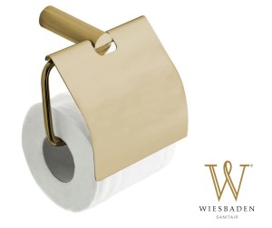 Uchwyt na papier toaletowy z pokrywą IDA, złoto półmat
