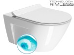 Miska WC wisząca 55x36 cm + deska, ceramika NORM SWIRLFLUSH rimless, GSI Norm