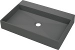 Umywalka 60x40x10 cm nablatowa granit, antracyt/titanium Correo 