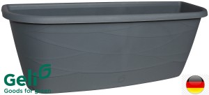 Skrzynka na kwiaty z pojemnikiem na wodę i uchwytami Maya 50x19x18.5 cm  antracyt