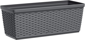 Skrzynka balkonowa na kwiaty 50x18x20 CM / 10L  system samonawadniający  kolor granit Casa Mesh 