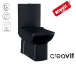 Kompakt WC PREMIUM 35x80x64 cm z deską soft-close odpływ poziom /pion ,  czarny mat LARA CREAVIT / 48h