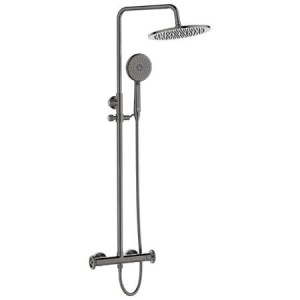 DESZCZOWNICA 25 cm kolumna natryskowa 89-150 cm z baterią , grafit MURO