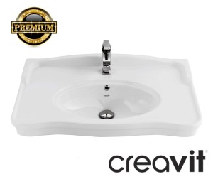 Umywalka ceramiczna Premium CREAVIT 80x50cm ANTIK, biała  