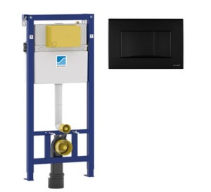 Stelaż podtynkowy WC 1160 x 500 mm SCHWAB DUPLO+przycisk czarny mat