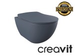 Miska WC podwieszana CREAVIT z deską soft-close, szary mat 
