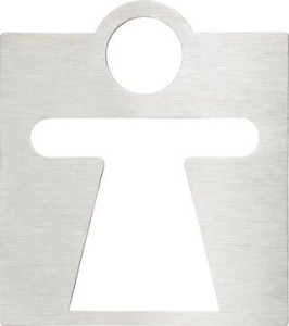 Tabliczka WC damski 12x12 cm, stal nierdzewna polerowana 