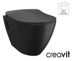 Miska WC z bidetem podwieszana CREAVIT z deską soft-close TERRA, czarna matowa 