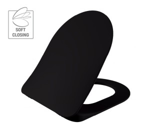 Deska WC wolnoopadająca soft-close CREAVIT, czarna matowa