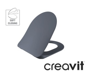 Deska WC wolnoopadająca soft-close CREAVIT, szary mat