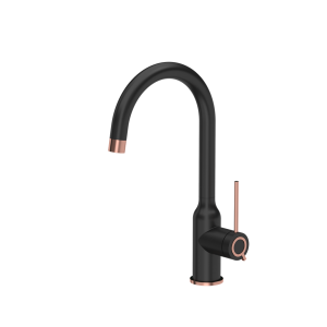 Bateria kuchenna 34 cm wylewka obrotowa 360° , Nano PVD miedź/ czarny mat 