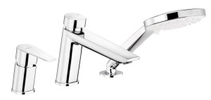 Bateria wannowa 3-otworowa ,chrom AGAWA 