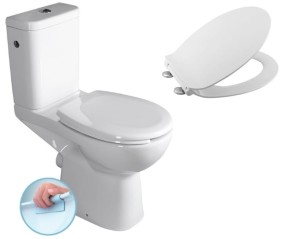 WC kompakt RIMLESS dla niepełnosprawnych  z deską Soft Close SLIM  tylny odpływ, HANDICAP