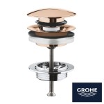 Korek umywalki 1 1/4  z przelewem clik clak, warm sunset GROHE