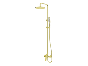 DESZCZOWNICA 25 cm: Kolumna 98-139 cm natryskowa z baterią mieszakową ,  złota połysk DESSO ORO 