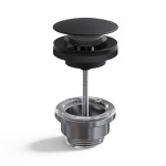 KOREK UMYWALKOWY UNIWERSALNY 1”1/4 CLICK-CLACK  63 MM, CZARNY MAT