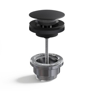 KOREK UMYWALKOWY UNIWERSALNY 1”1/4 CLICK-CLACK  63 MM, CZARNY MAT