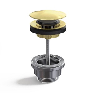 KOREK UMYWALKOWY UNIWERSALNY 1”1/4 CLICK-CLACK  63 MM szczotkowane złoto