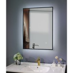 Lustro łazienkowe oświetlenie LED 60x80cm czarny mat