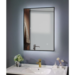 Lustro łazienkowe oświetlenie LED 60x80cm czarny mat