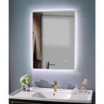 Lustro łazienkowe oświetlenie LED 60x80cm biały mat