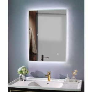 Lustro łazienkowe oświetlenie LED 60x80cm biały mat