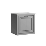 Szafka pod umywalkę KAYRA 60 CM, SZARA + UMYWALKA