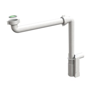 Syfon meblowy oszczędzający miejsce MURALES, 1"1/4, odpływ 32mm, biały