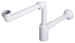 Syfon meblowy oszczędzający miejsce CRONO, 1"1/4, odpływ 32mm, biały 