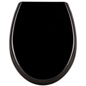 Deska WC wolnoopadająca  45,5x38 cm z duroplastu, CZARNY MAT 