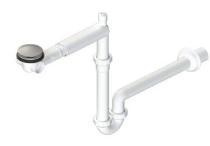 Syfon umywalkowy oszczędzający miejsce URBINO 1"1/4, odpływ 32mm, biały 