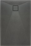 Brodzik prostokątny 100x80 cm niski 3,5 cm, granit  antracyt/titanium