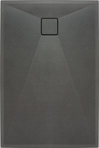 Brodzik prostokątny 100x80 cm niski 3,5 cm, granit  antracyt/titanium