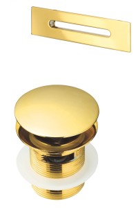 Deante Deante Zestaw do wanny - Korek Click Clack, oraz przelew prostokątny - Gold
