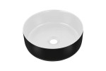 Umywalka nablatowa ceramiczna 36cm, SIMPLE 8 WHITE/BLACK 36