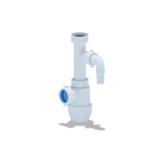 Syfon butelkowy  1 1/4 32 z wyjściem do pralki, bez odpadów