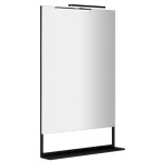LUSTRO ERUPTA Z PÓŁKĄ I PODŚWIETLENIEM LED 60X95X12CM, CZARNY MAT 