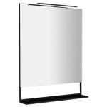 LUSTRO ERUPTA Z PÓŁKĄ I PODŚWIETLENIEM LED 80X95X12CM, CZARNY MAT 