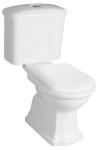 RETRO kompakt WC 45x81,5x72 cm odpływ pionowy / warszawski, biały-brązowy
