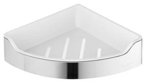 Półka narożna do kabiny prysznicowej 218x63x218 mm,stal nierdzewna polerowana chrom SAMBA