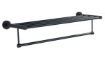 Półka na ręczniki z wieszakiem 63x15x21 cm czarna SAMBA 