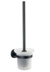 Szczotka WC naścienna 11,5x37x14,5 cm szkło mleczne /czarna SAMBA  