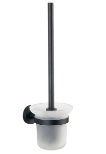 Szczotka WC naścienna 11,5x37x14,5 cm szkło mleczne /czarna SAMBA  