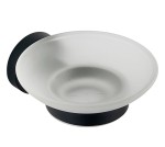 Mydelniczka 10,8x5,2x12 cm szkło mleczne/ czarna SAMBA